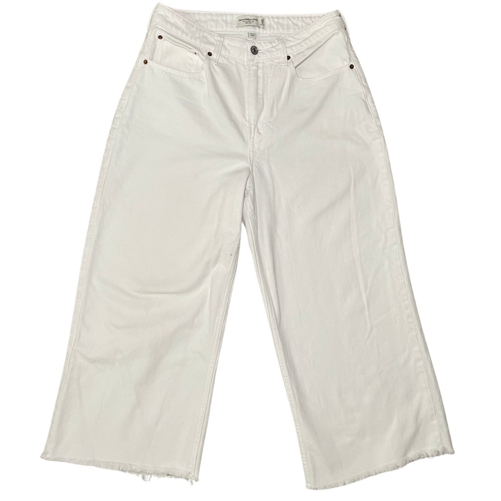 White Abercrombie & Fitch Wide-Leg Jeans